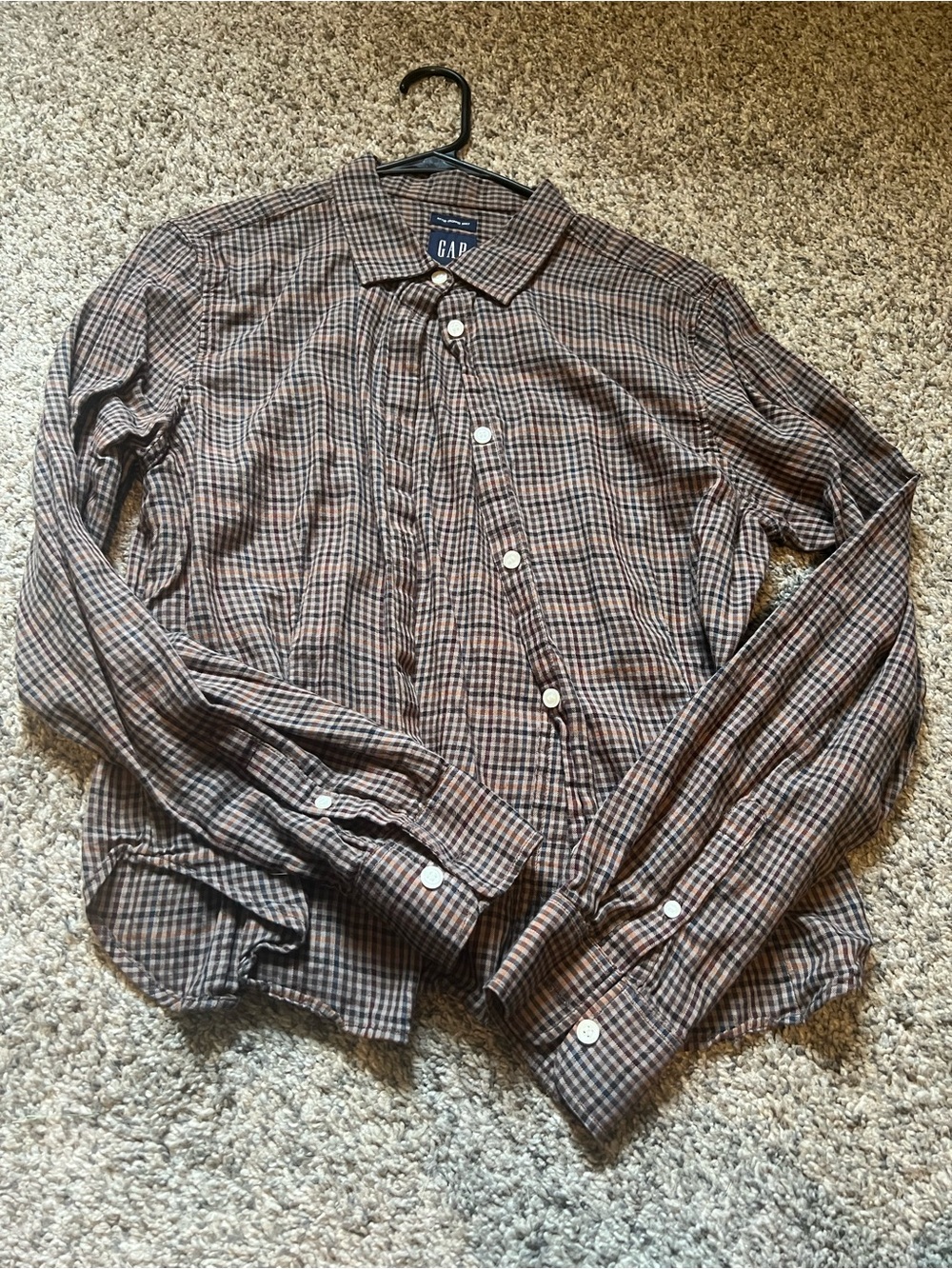 Gap Brown Plaid Button-Up Shirt